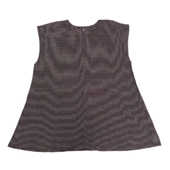 Eileen Fisher Brown Printed Silk Sleeveless Top Size Large - Picture 8 of 8